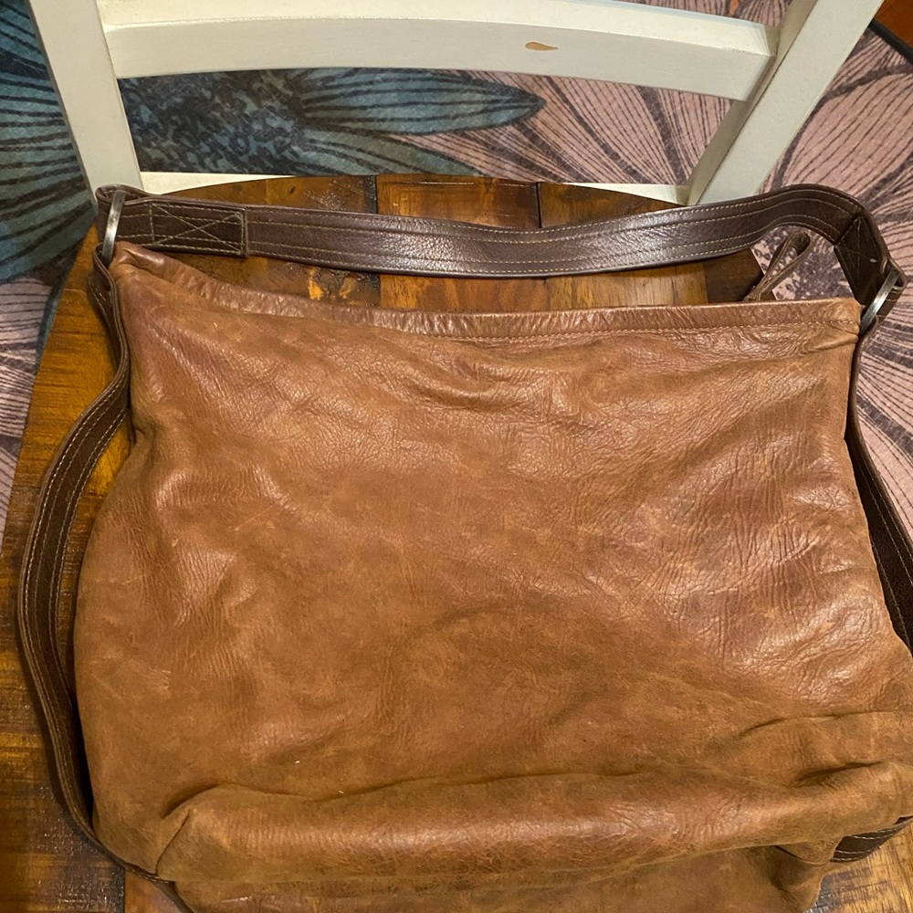 Leather Rough and Tumble Hoop bag